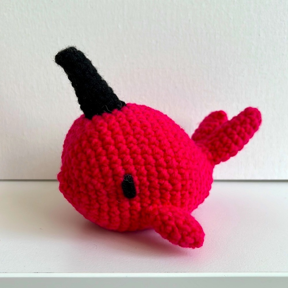 amigurumi crochet narwhal pink stuffed animal | handmade